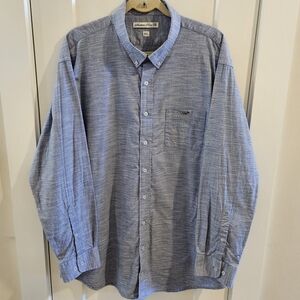 Southern Point Co Button-Up Chambrey Pocket T-Shirt - Light Wash Blue - Size XXL